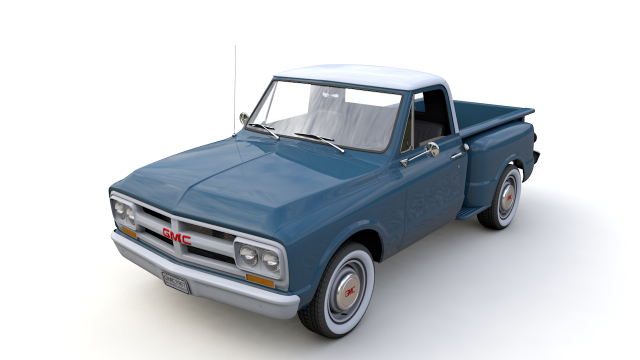 gmc c10 pickup stepside 1967 3D Model .c4d .max .obj .3ds .fbx .stl .blend 