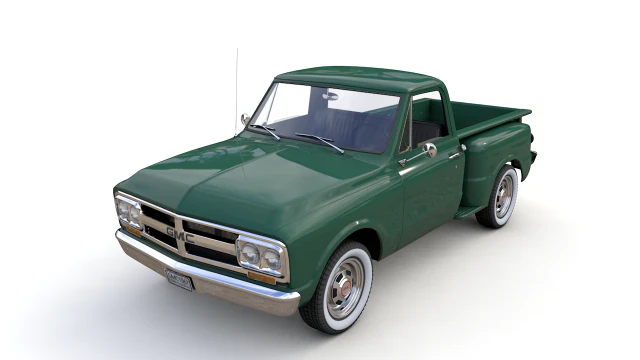 gmc c10 pickup stepside 1968 3D Model .c4d .max .obj .3ds .fbx .stl .blend
