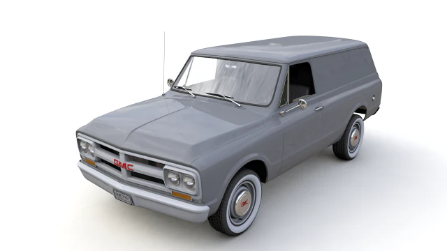 gmc panel truck 1967 3D Model .c4d .max .obj .3ds .fbx .stl .blend