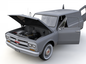 gmc panel truck 1967 3D 模型
