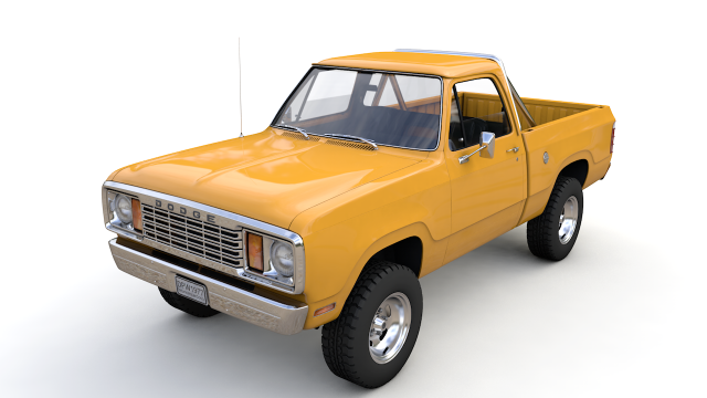 dodge power wagon w200 1977 Modello 3D .c4d .max .obj .3ds .fbx .stl .blend
