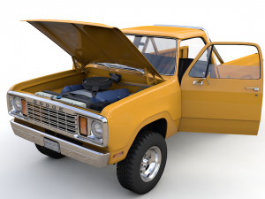 dodge power wagon w200 1977 Modello 3D