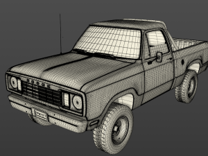 dodge power wagon w200 1977 Modello 3D