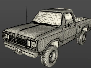 dodge power wagon w200 1977 3D Model