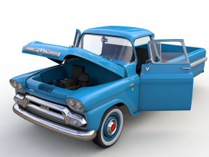 gmc 100 pickup fleetside long 1959 Model 3D
