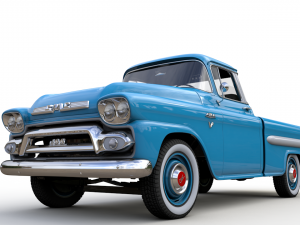 gmc 100 pickup fleetside long 1959 Model 3D