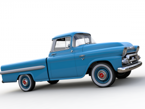 gmc 100 pickup fleetside long 1959 Model 3D