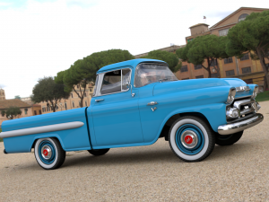 gmc 100 pickup fleetside long 1959 Model 3D