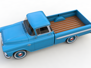 gmc 100 pickup fleetside long 1959 Model 3D