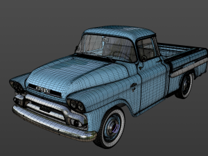 gmc 100 pickup fleetside long 1959 Model 3D