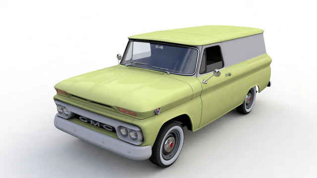 gmc panel truck 1964 3D Model .c4d .max .obj .3ds .fbx .stl .blend 