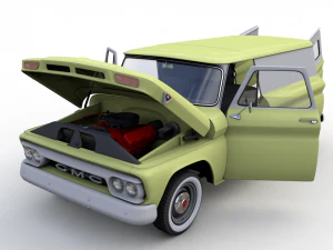 gmc panel truck 1964 3D Model