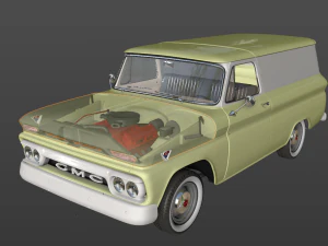 gmc panel truck 1964 3D Model