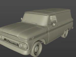 gmc panel truck 1964 3D Model