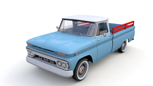 gmc pickup truck fleetside long 1964 3D Модель .c4d .max .obj .3ds .fbx .stl .blend 