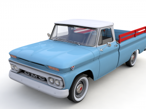 gmc pickup truck fleetside long 1964 3D Model