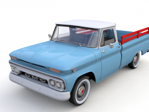 gmc pickup truck fleetside long 1964 3D 모델