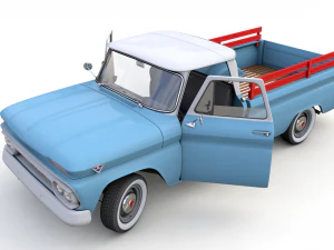 gmc pickup truck fleetside long 1964 3D Model