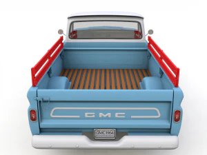 gmc pickup truck fleetside long 1964 3D Model