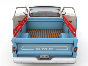gmc pickup truck fleetside long 1964 3D Model