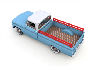 gmc pickup truck fleetside long 1964 3D Model