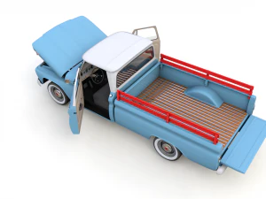 gmc pickup truck fleetside long 1964 3D Model