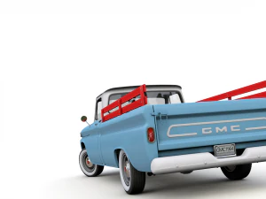 gmc pickup truck fleetside long 1964 3D Model