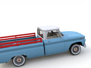 gmc pickup truck fleetside long 1964 3D Model
