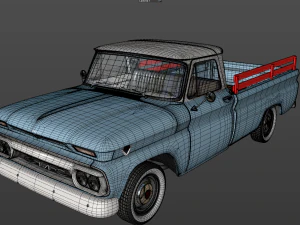 gmc pickup truck fleetside long 1964 3D Model