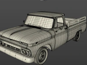 gmc pickup truck fleetside long 1964 3D Model