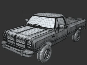 dodge power ram 250 1993 single cab 3D Model