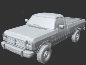 dodge power ram 250 1993 single cab 3D Model