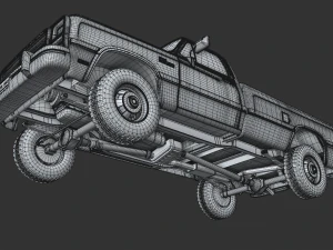 dodge power ram 250 1993 single cab 3D Model