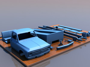 chevy c10 cow truck 1968 3D Print Model