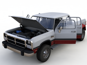 DODGE POWER RAM 250 CREWCAB 1991 Model 3D