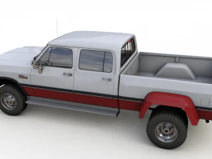DODGE POWER RAM 250 CREWCAB 1991 3D Model