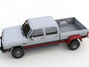 DODGE POWER RAM 250 CREWCAB 1991 3D Model
