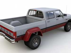 DODGE POWER RAM 250 CREWCAB 1991 Model 3D