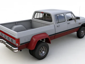 DODGE POWER RAM 250 CREWCAB 1991 3D Model