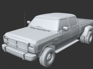 DODGE POWER RAM 250 CREWCAB 1991 Model 3D