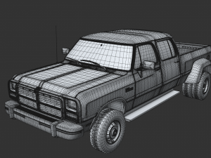 DODGE POWER RAM 250 CREWCAB 1991 Model 3D