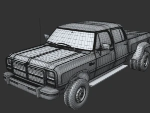 DODGE POWER RAM 250 CREWCAB 1991 3D Model