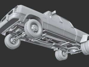 DODGE POWER RAM 250 CREWCAB 1991 3D Model