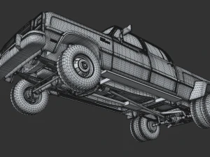 DODGE POWER RAM 250 CREWCAB 1991 3D Model