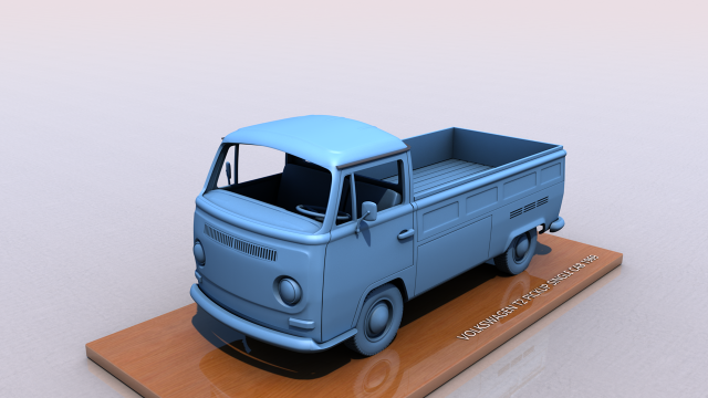 VOLKSWAGEN SINGLE CABINE TYPE 2 - 1969 3D Print Model .c4d .max .obj .3ds .fbx .stl .blend 