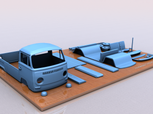 VOLKSWAGEN SINGLE CABINE TYPE 2 - 1969 3D Print Model