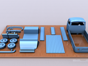 VOLKSWAGEN SINGLE CABINE TYPE 2 - 1969 3D Print Model