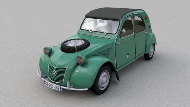 CITROEN SAHARA 2CV 1964 3D Model .c4d .max .obj .3ds .fbx .stl .blend 