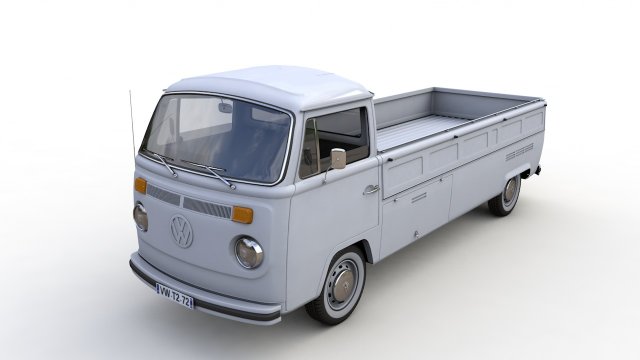 Volkswagen T2 Kemperink Special Pickup 1976 3D Model .c4d .max .obj .3ds .fbx .stl .blend 