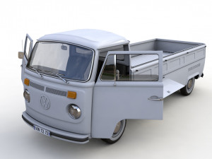 Volkswagen T2 Kemperink Special Pickup 1976 3D Model